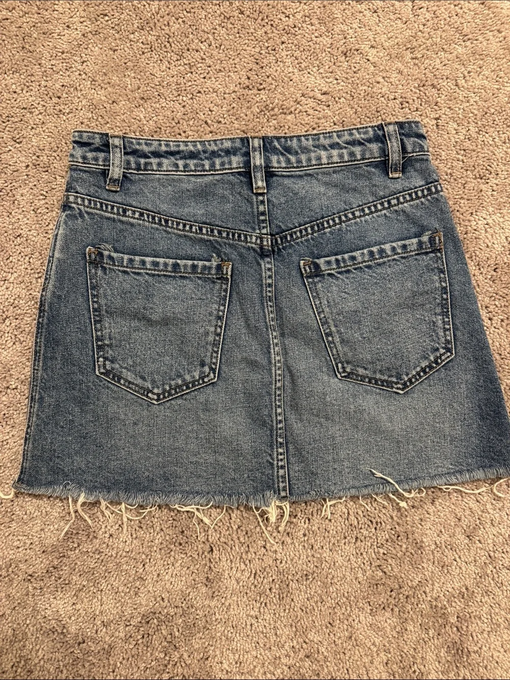 We The Free Denim Zip-Front Mini Skirt - Blue